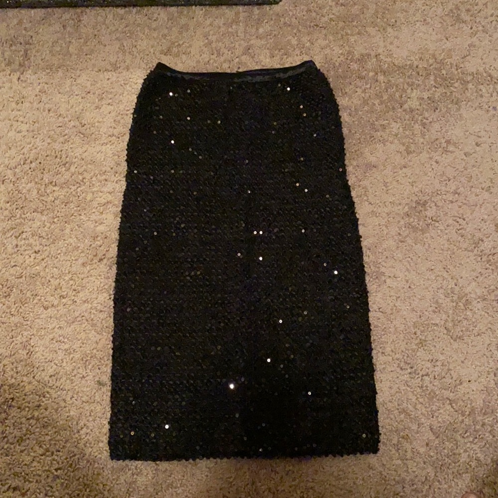 Midi Fitted Sequence Skirt